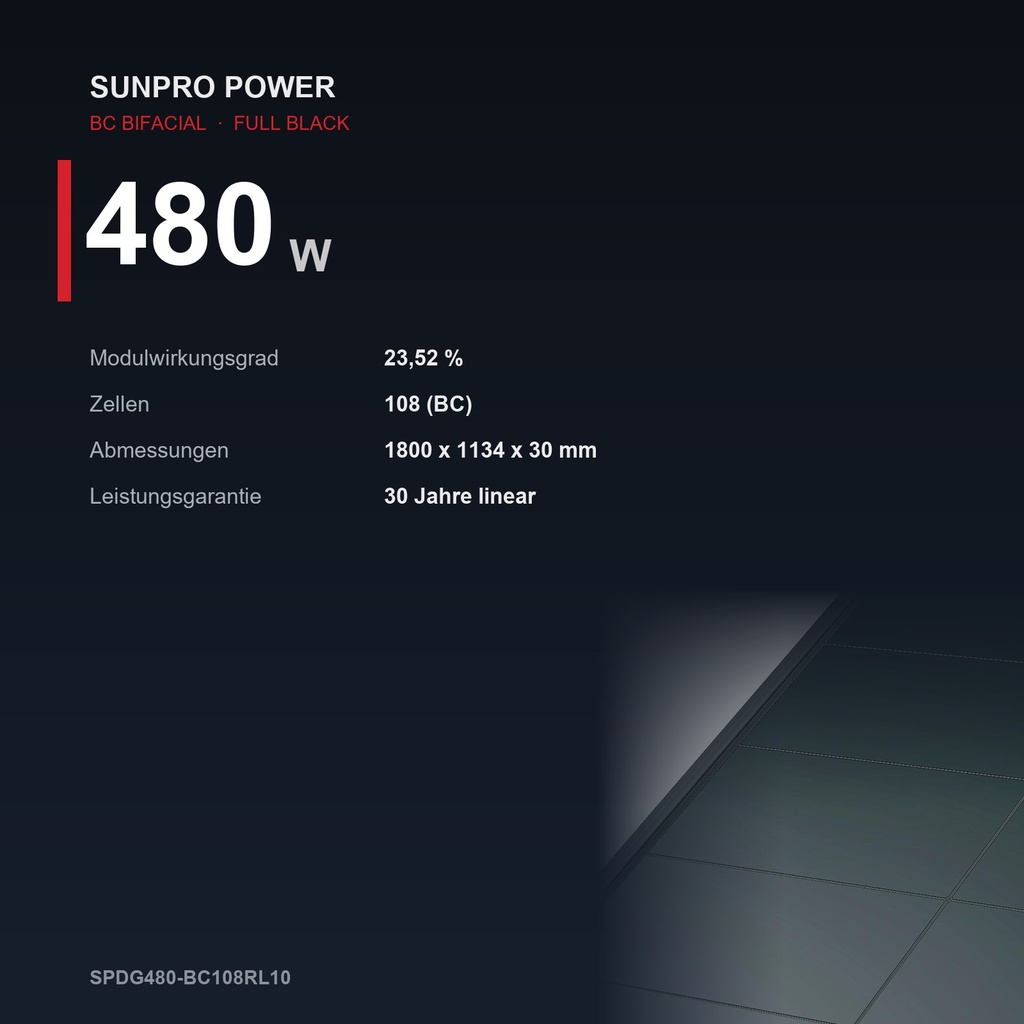 Sunpro 480W - Datenblatt 480W