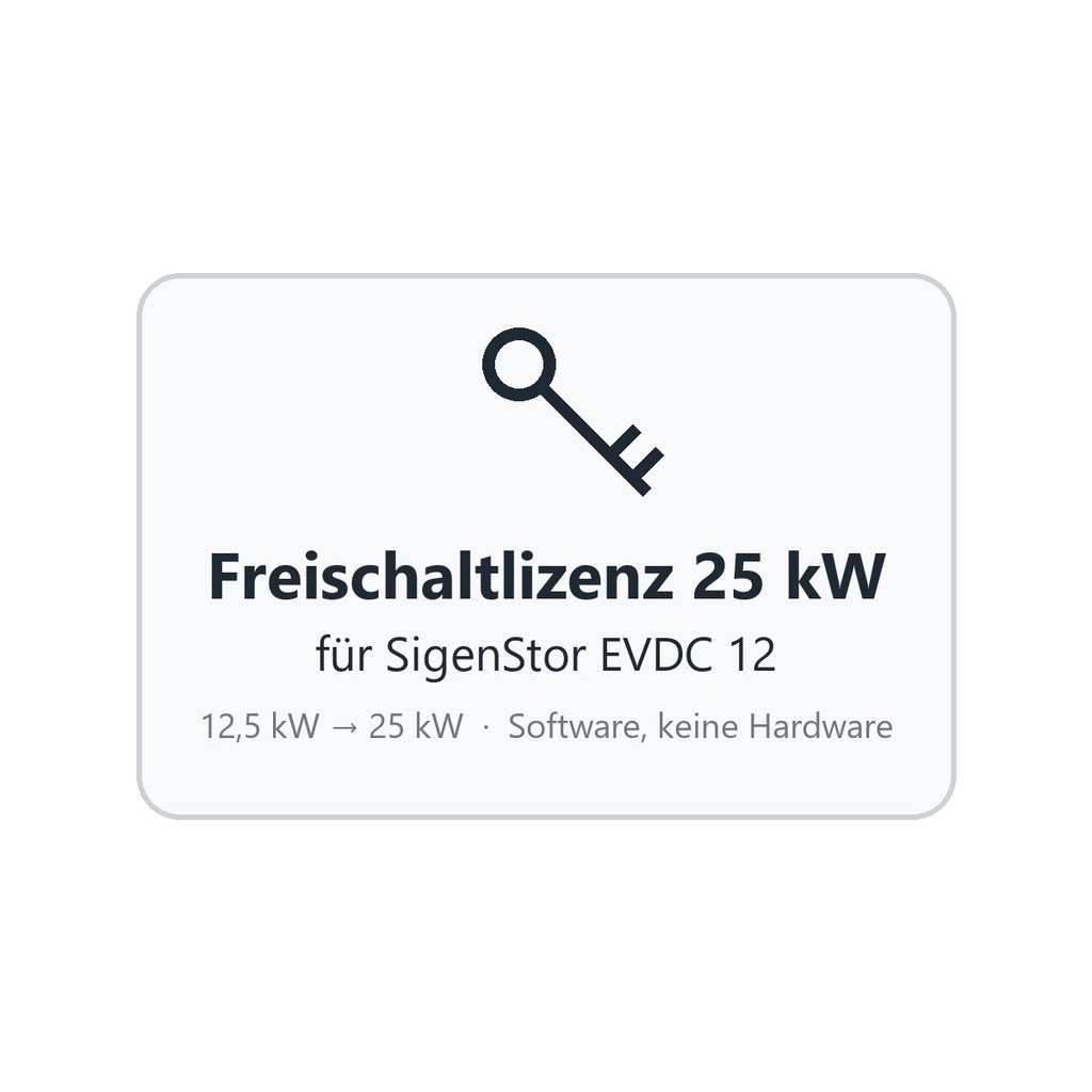 Sigenergy SigenStor EVDC 25kW Fast Charging Lizenz